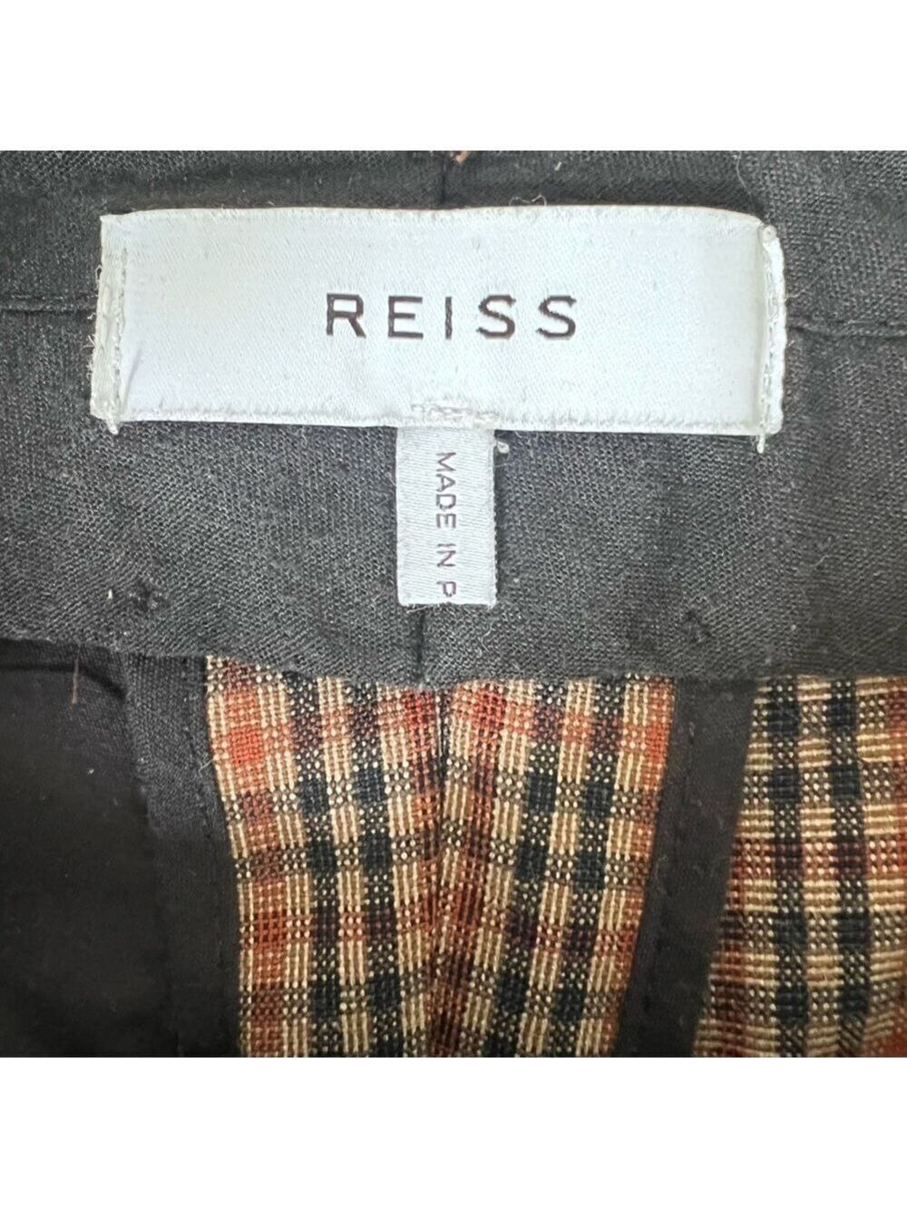 Reiss Brown Orange Mini Plaid Cuffed Tapered Trousers Pants
Size 30 - Picture 9 of 13